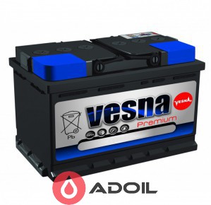 75Ah / 12V Vesna Premium Euro (0) низький