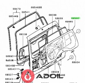 Стекло задней двери 5825A011