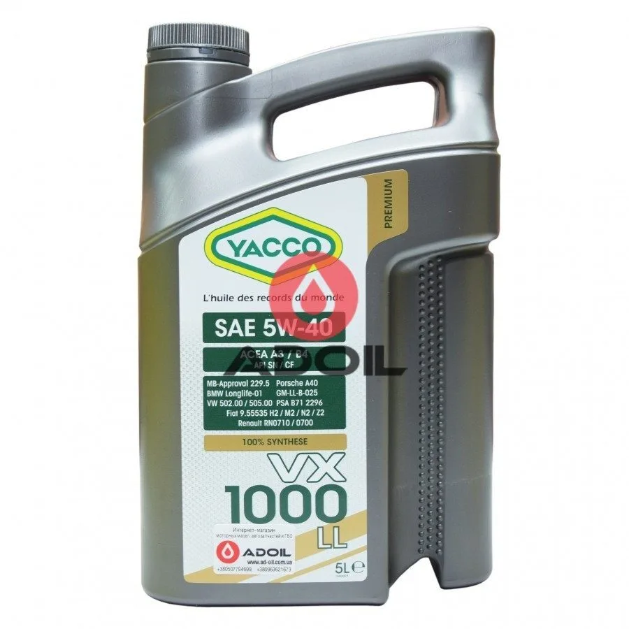 Yacco Premium Vx 1000 LL 5w-40
