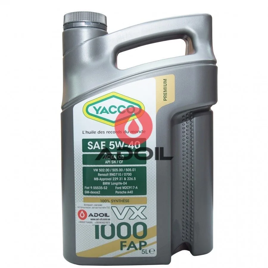 Yacco Premium Vx 1000 Fap 5w-40