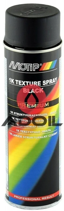 Краска Motip TEXTURE SPRAY Premium Line черная
