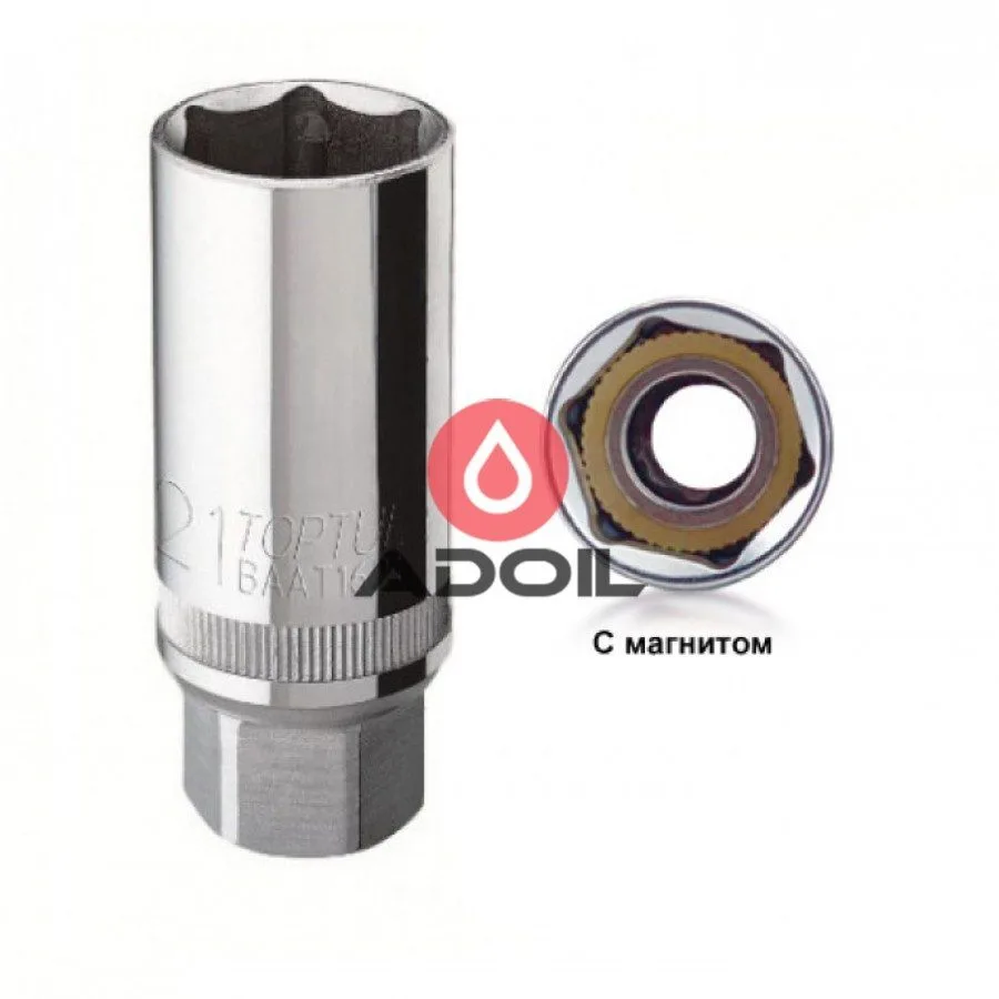 Головка свечная 3/8" 21мм резина TOPTUL BAAR1221
