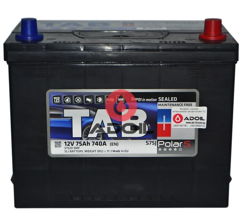 75 Ah/12V TAB Polar S (0) Euro Japan