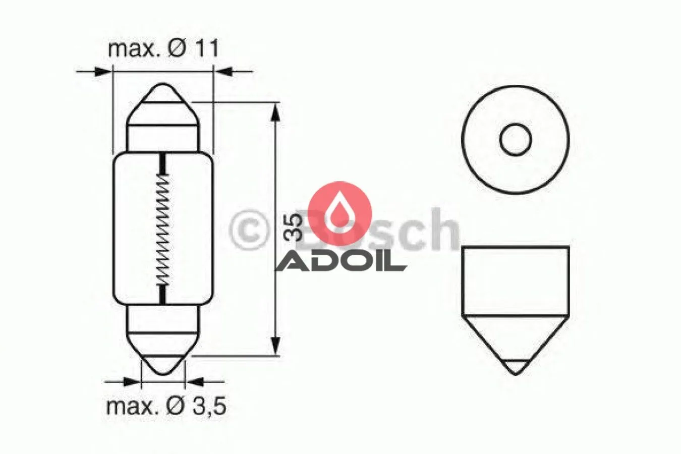 Автолампа C5W 24V/5W/SV8.5-8 Bosch