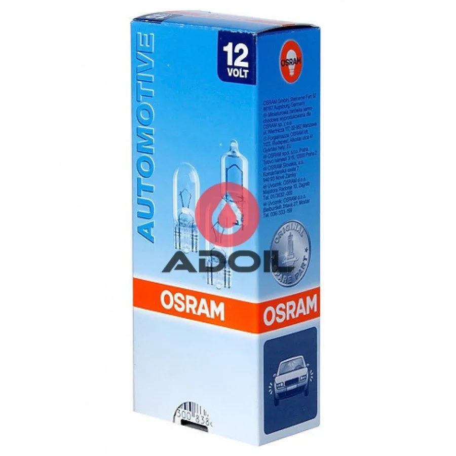 Автолампа W3W 12V/3W/W2.1x9.5d 2шт Osram