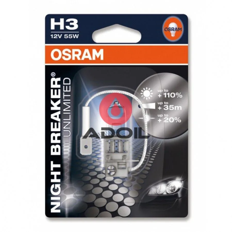 Автолампа H3 12V/55W/PK22s Night Breaker Unlimited Osram