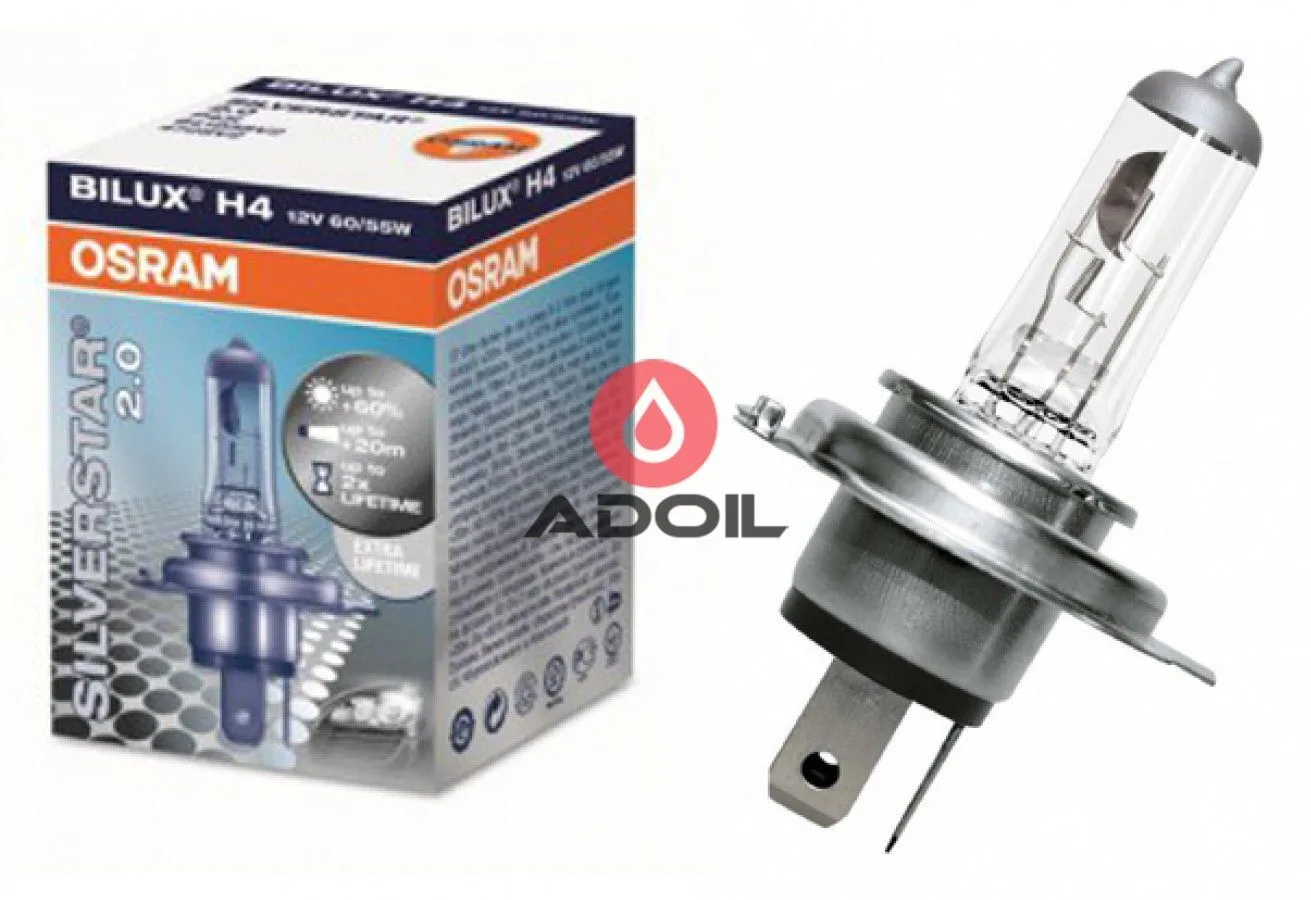 Автолампа H4 12V/60/55W/P43t Silverstar 2.0 Osram