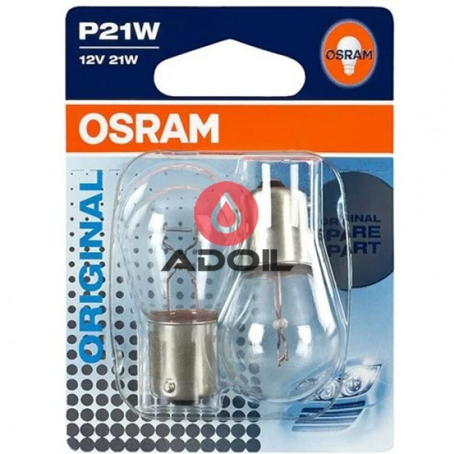 Автолампа P21W 12V/21W/BA15s 2шт Osram
