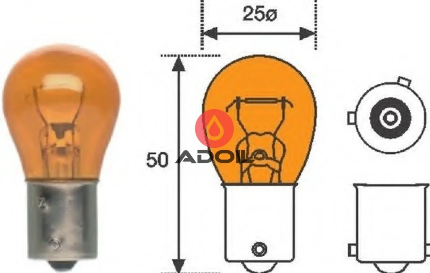 Автолампа PY21W 12V/21W/BAU15s Osram